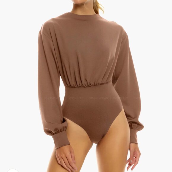 Agua Bendita Erin One-Piece Swim / Bodysuit Pale Pink-Mocha Size Small - Picture 4 of 10